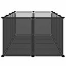 vidaXL fekete polipropilén és acél kisállatketrec 144 x 74 x 46,5 cm