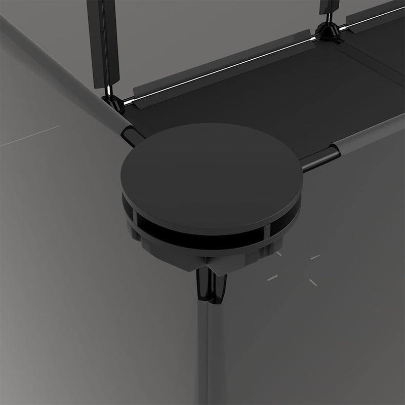 vidaXL fekete polipropilén és acél kisállatketrec 144 x 74 x 46,5 cm