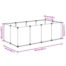vidaXL fekete polipropilén és acél kisállatketrec 144 x 74 x 46,5 cm