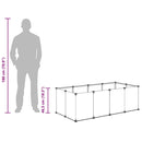 vidaXL fekete polipropilén és acél kisállatketrec 144 x 74 x 46,5 cm