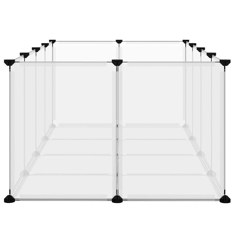 vidaXL átlátszó polipropilén és acél kisállatketrec 144 x 74 x 46,5 cm
