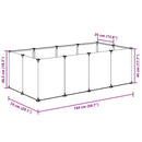 vidaXL átlátszó polipropilén és acél kisállatketrec 144 x 74 x 46,5 cm