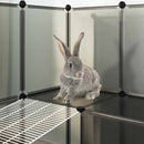 vidaXL fekete polipropilén és acél kisállatketrec 142 x 74 x 93 cm