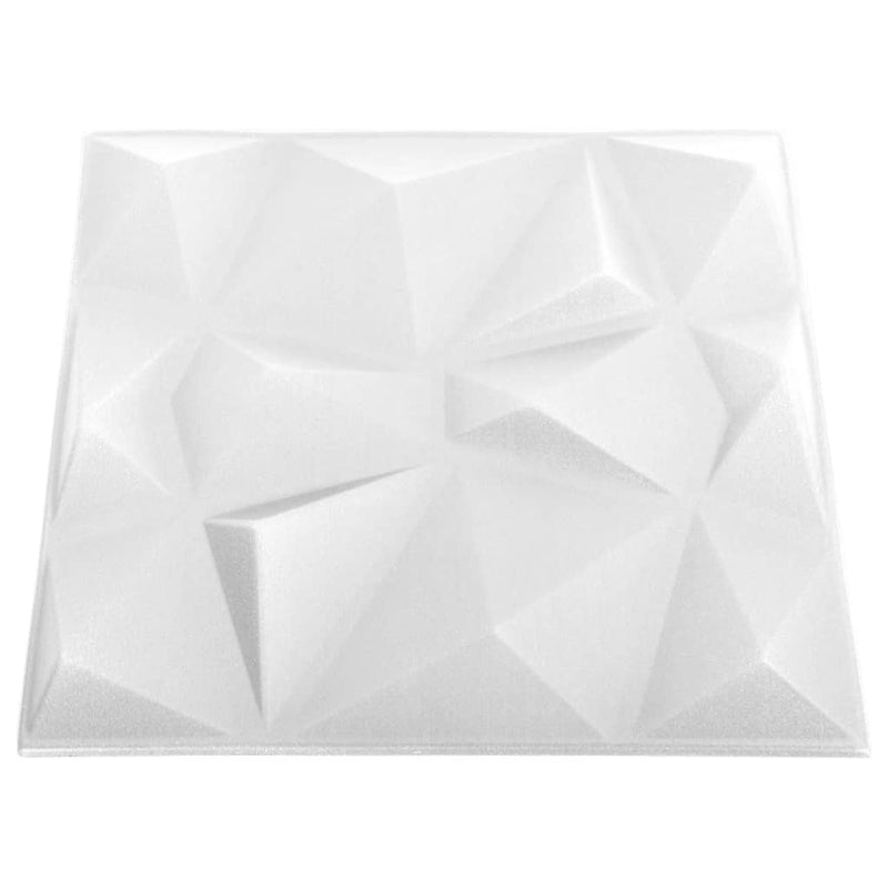 vidaXL 48 darab gyémánt fehér 3D fali panel 50 x 50 cm 12 m²
