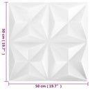 vidaXL 24 darab origami fehér 3D fali panel 50 x 50 cm 6 m²