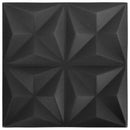 vidaXL 24 darab origami fekete 3D fali panel 50 x 50 cm 6 m²