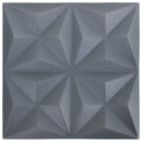 vidaXL 24 darab origami szürke 3D fali panel 50 x 50 cm 6 m²