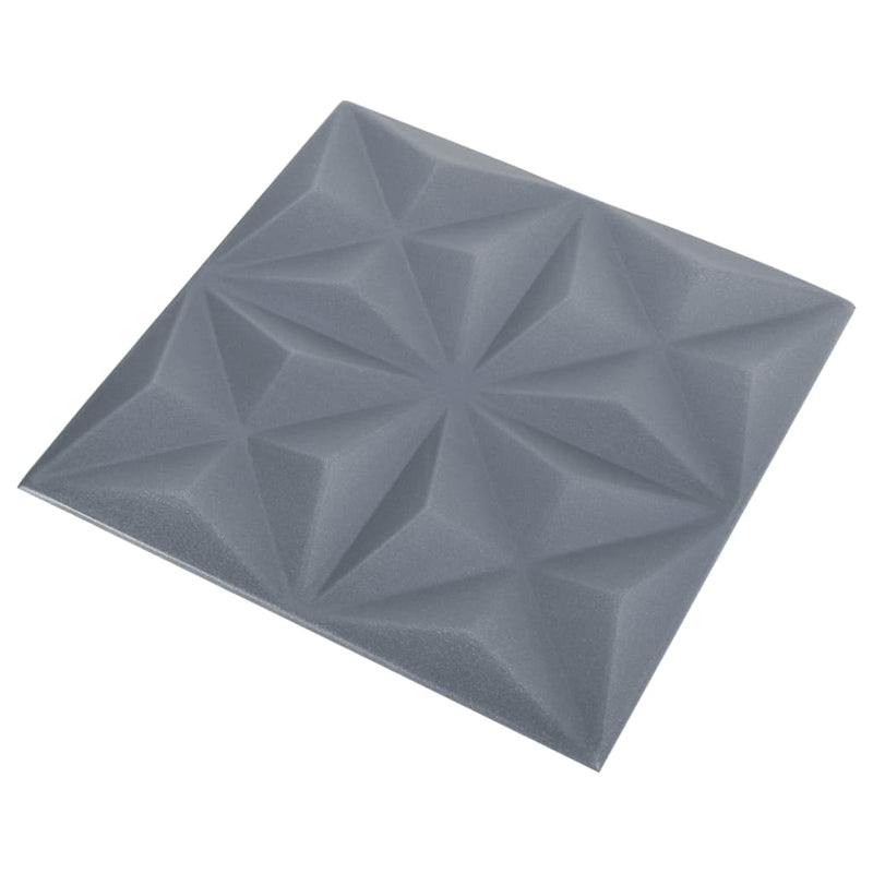 vidaXL 24 darab origami szürke 3D fali panel 50 x 50 cm 6 m²
