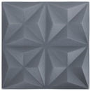 vidaXL 48 darab origami szürke 3D fali panel 50 x 50 cm 12 m²