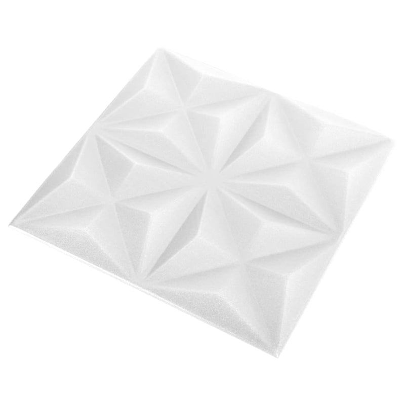 vidaXL 12 darab origami fehér 3D fali panel 50 x 50 cm 3 m²