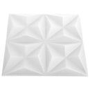 vidaXL 12 darab origami fehér 3D fali panel 50 x 50 cm 3 m²
