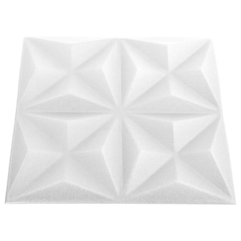 vidaXL 12 darab origami fehér 3D fali panel 50 x 50 cm 3 m²