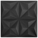 vidaXL 12 darab origami fekete 3D fali panel 50 x 50 cm 3 m²