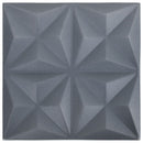 vidaXL 12 darab origami szürke 3D fali panel 50 x 50 cm 3 m²