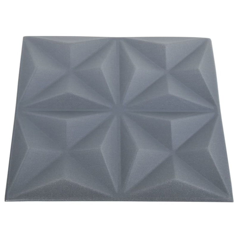 vidaXL 12 darab origami szürke 3D fali panel 50 x 50 cm 3 m²