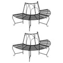 vidaXL 2 db fekete acél félkör alakú fa körüli pad Ø159 cm