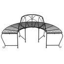 vidaXL 2 db fekete acél félkör alakú fa körüli pad Ø159 cm