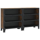 vidaXL 2 db rusztikus barna fém és MDF tárolószekrény 72 x 36 x 82 cm