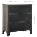 vidaXL 2 db szürke fém és MDF tárolószekrény 72 x 36 x 82 cm