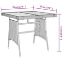 vidaXL fekete polyrattan és tömör akácfa kerti asztal 70 x 70 x 72 cm
