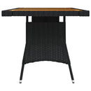 vidaXL fekete polyrattan és tömör akácfa kerti asztal 130 x 70 x 72 cm
