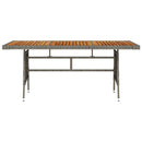 vidaXL szürke polyrattan és tömör akácfa kerti asztal 160 x 70 x 72 cm