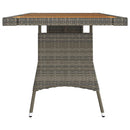 vidaXL szürke polyrattan és tömör akácfa kerti asztal 160 x 70 x 72 cm