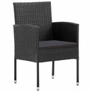 vidaXL 2 db fekete polyrattan kerti szék fekete párnákkal