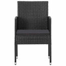 vidaXL 2 db fekete polyrattan kerti szék fekete párnákkal