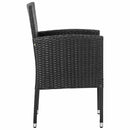 vidaXL 2 db fekete polyrattan kerti szék fekete párnákkal