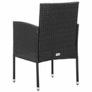 vidaXL 2 db fekete polyrattan kerti szék fekete párnákkal