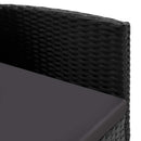 vidaXL 2 db fekete polyrattan kerti szék fekete párnákkal