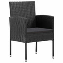 vidaXL 4 db fekete polyrattan kerti szék fekete párnákkal