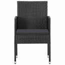 vidaXL 4 db fekete polyrattan kerti szék fekete párnákkal