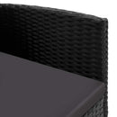 vidaXL 4 db fekete polyrattan kerti szék fekete párnákkal