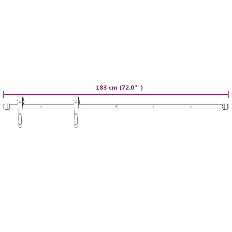 vidaXL fehér acél tolóajtó-szerelvényszett 183 cm