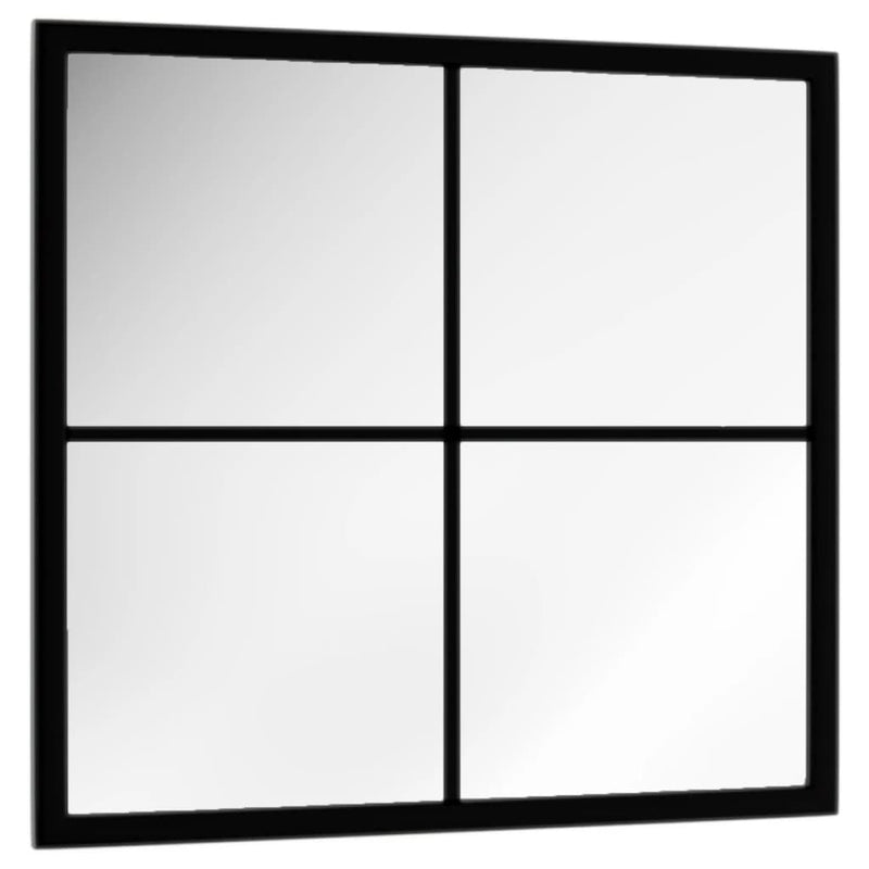 vidaXL fekete fém fali tükör 40 x 40 cm