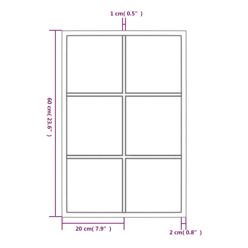 vidaXL fekete fém fali tükör 60 x 40 cm