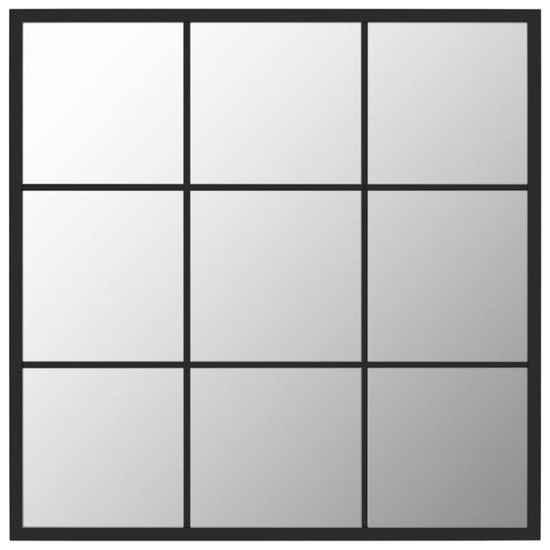 vidaXL fekete fém fali tükör 60 x 60 cm