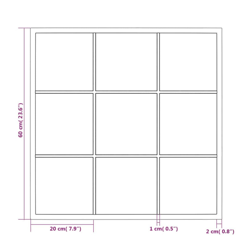 vidaXL fekete fém fali tükör 60 x 60 cm
