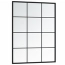 vidaXL fekete fém fali tükör 80 x 60 cm