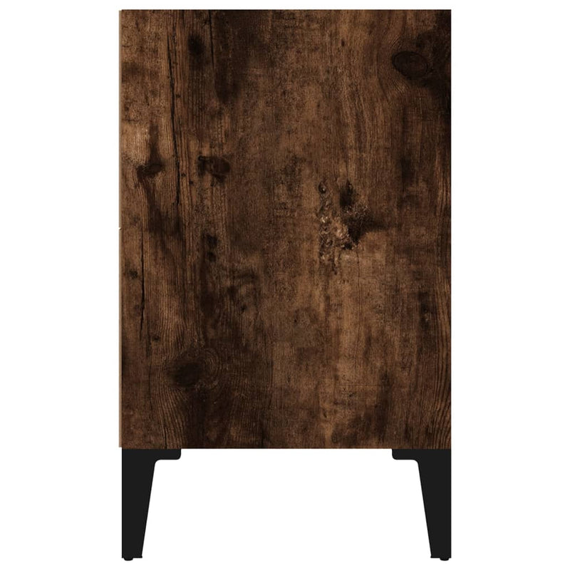 vidaXL füstös tölgy színű éjjeliszekrény fém lábakkal 40 x 30 x 50 cm