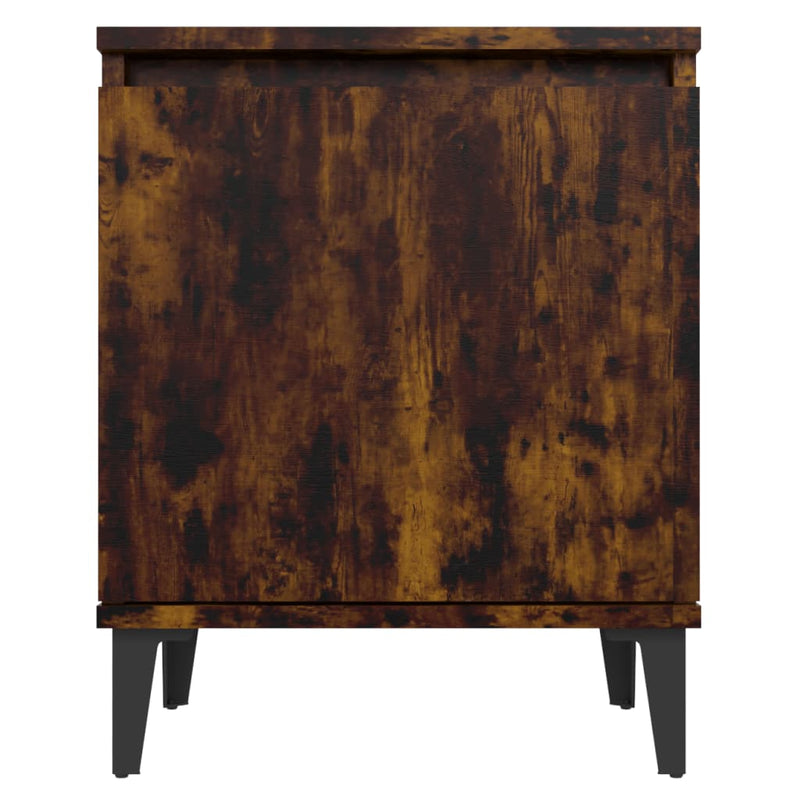 vidaXL füstös tölgy színű éjjeliszekrények fém lábbal 40 x 30 x 50 cm