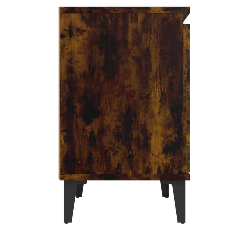 vidaXL füstös tölgy színű éjjeliszekrények fém lábbal 40 x 30 x 50 cm