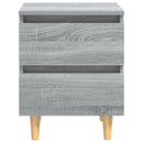 vidaXL szürke sonoma színű éjjeliszekrény tömör falábakkal 40x35x50 cm