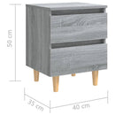 vidaXL 2 db szürke sonoma színű éjjeliszekrény falábakkal 40x35x50 cm
