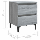 vidaXL 2 db szürke sonoma színű éjjeliszekrény fémlábakkal 40x35x50 cm