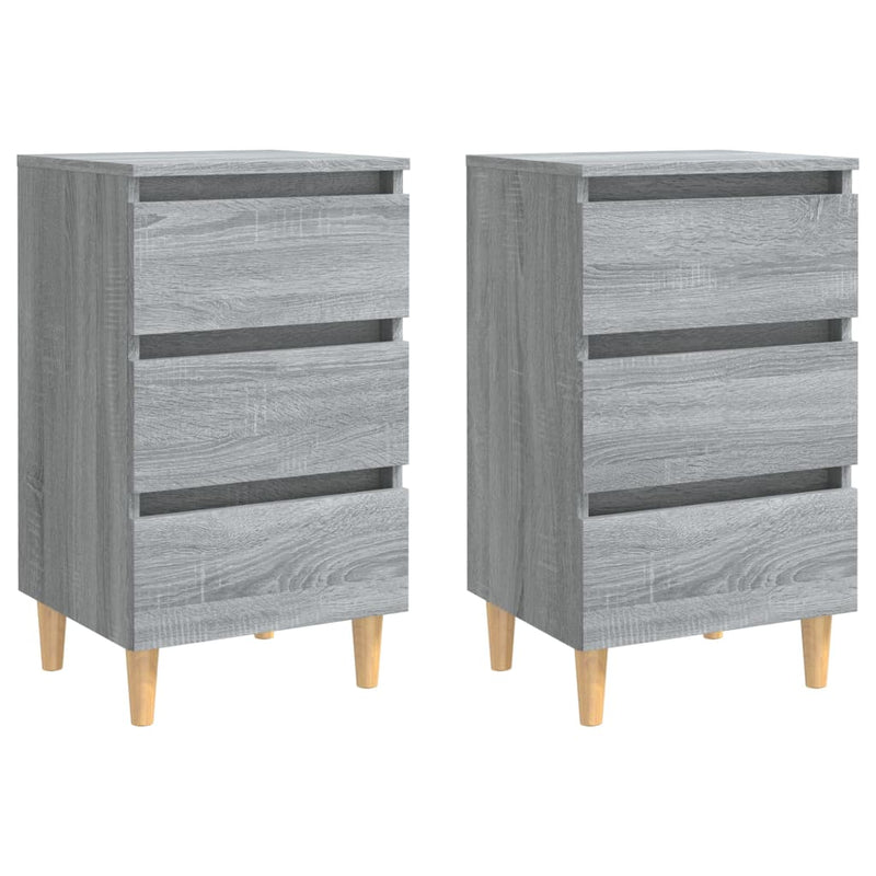vidaXL 2 db szürke sonoma színű éjjeliszekrény falábakkal 40x35x69 cm