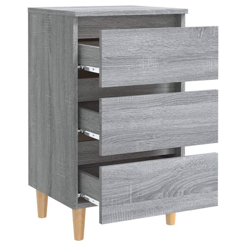 vidaXL 2 db szürke sonoma színű éjjeliszekrény falábakkal 40x35x69 cm