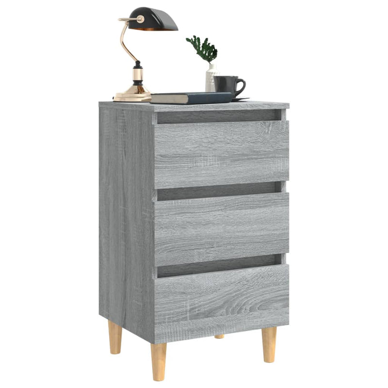 vidaXL 2 db szürke sonoma színű éjjeliszekrény falábakkal 40x35x69 cm